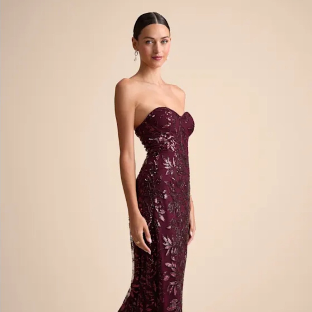 Lulus XS Burgandy Midi Dress